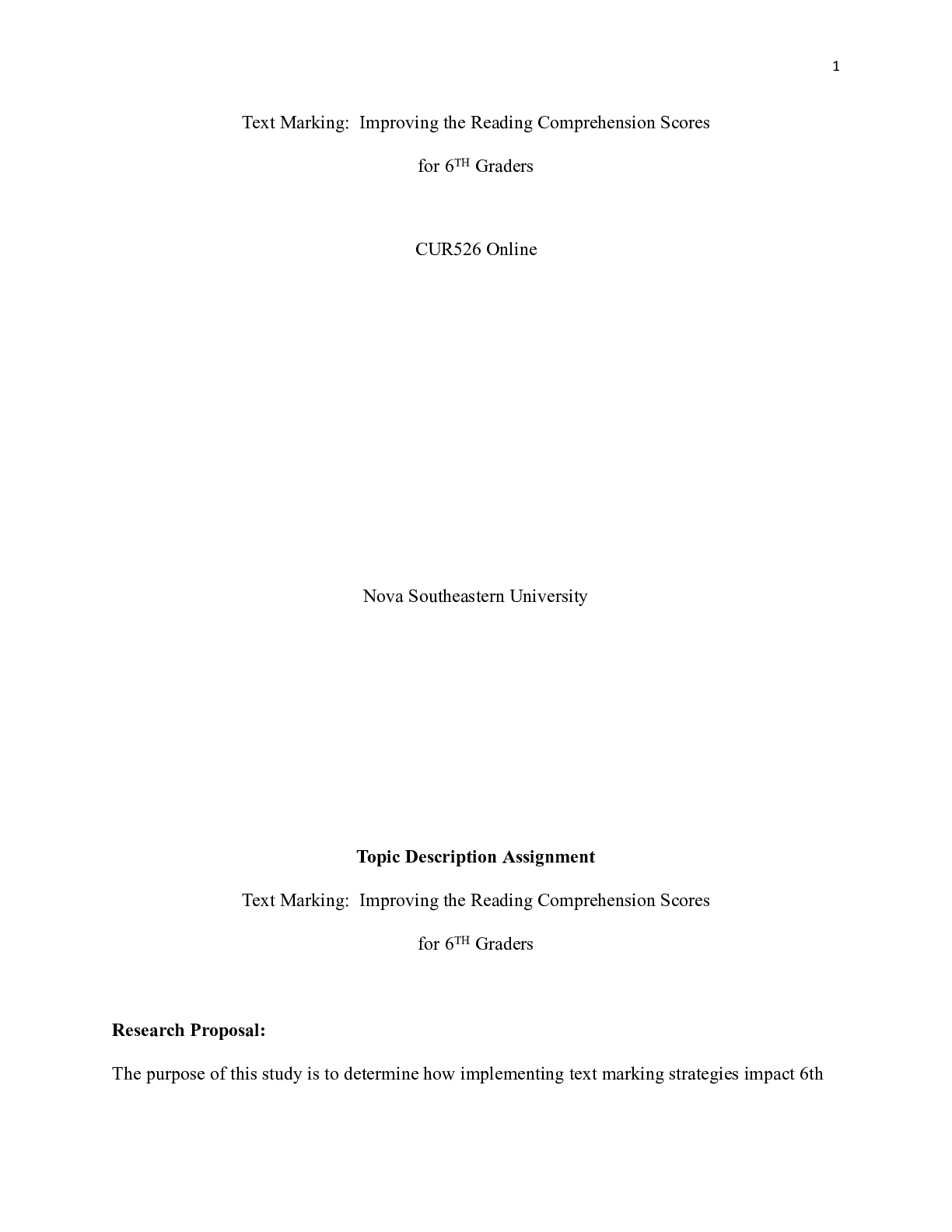 Preview image of CL-CUR526_Topic_Description_Assignment (1).doc  Text Marking:  Improving the Reading Compr document